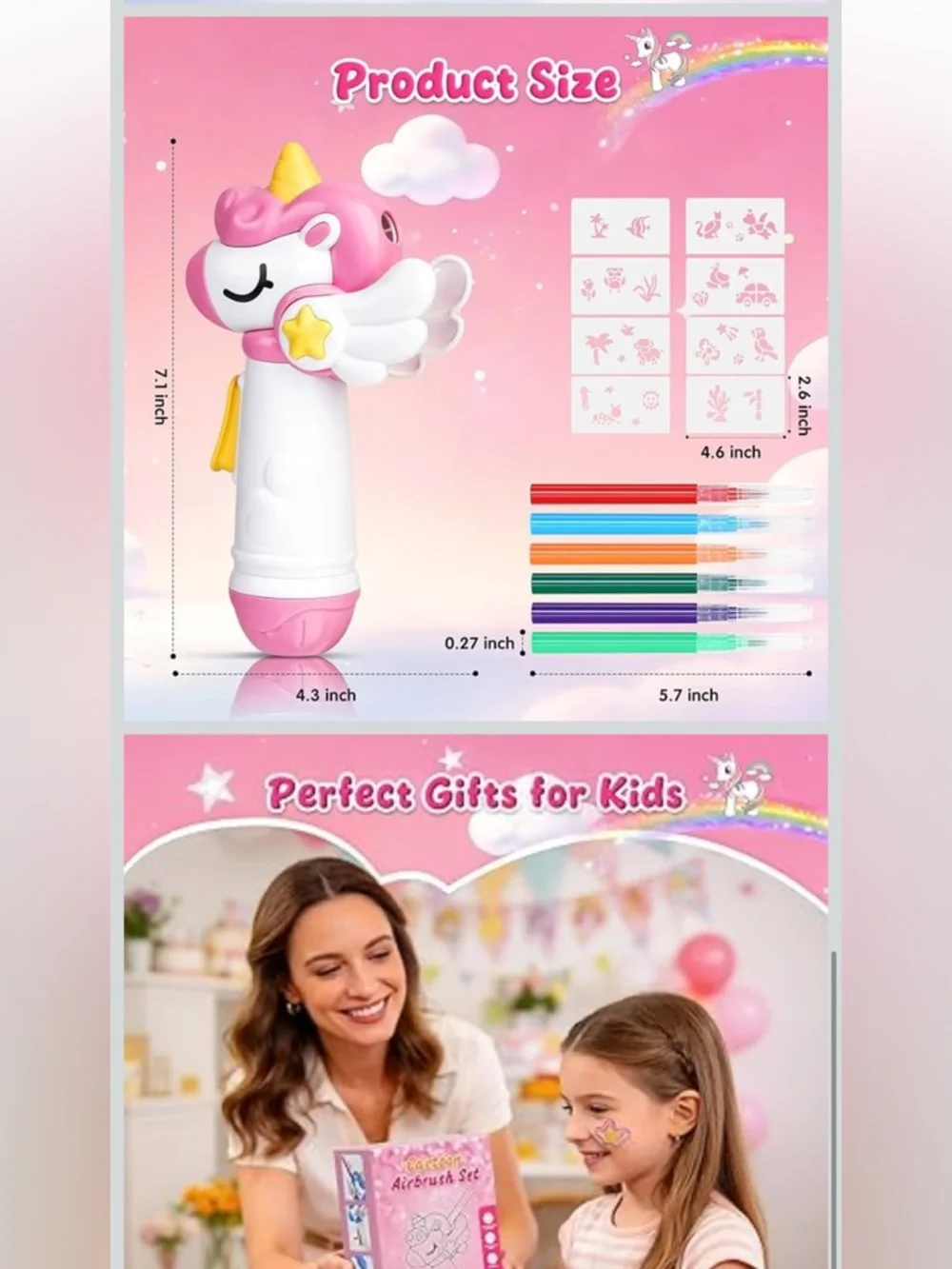 Unicorn Airbrush Art Pen - Pink and White Kids Toy